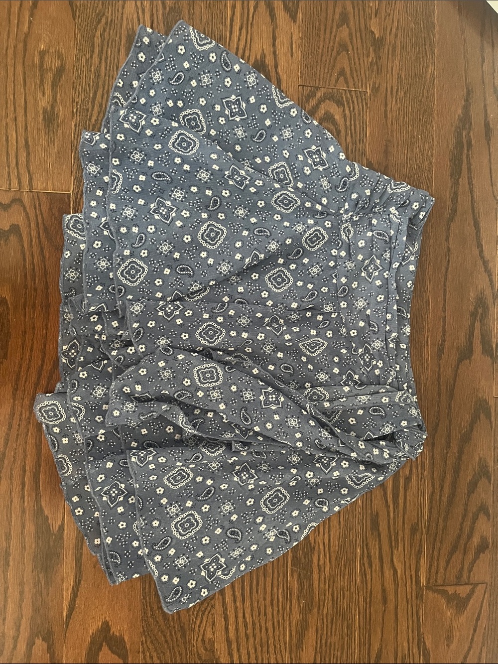 aerie Blue Bandana-Print Circle Skirt